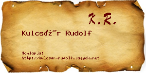 Kulcsár Rudolf névjegykártya